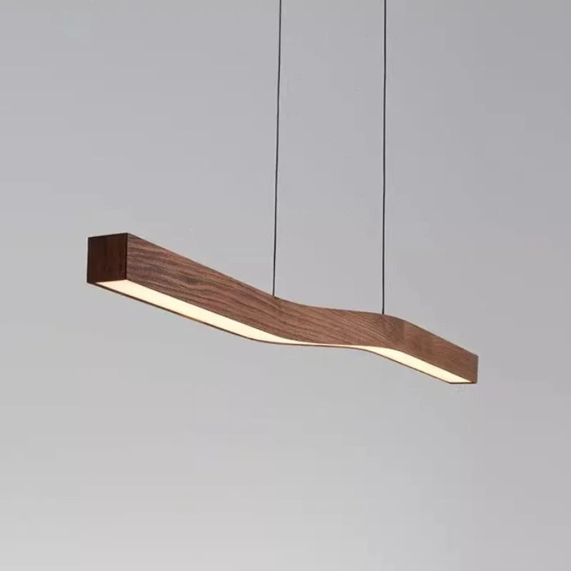 Suspension LED Rétro Bois Noyer