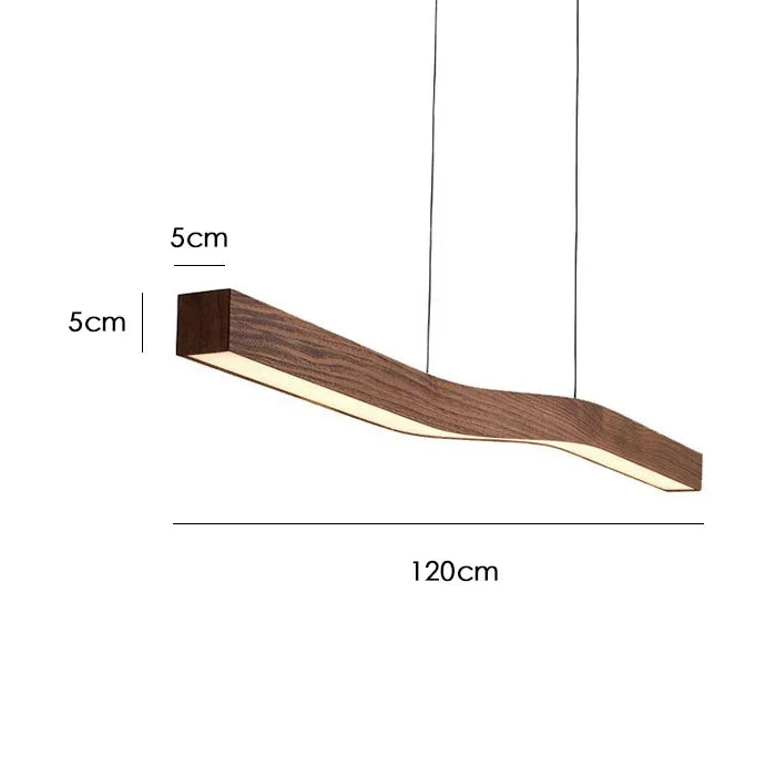 Suspension LED Rétro Bois Noyer